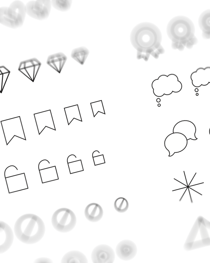 Embroidery Journal - Add On Icons, Basic Shapes preview of some of the shapes included