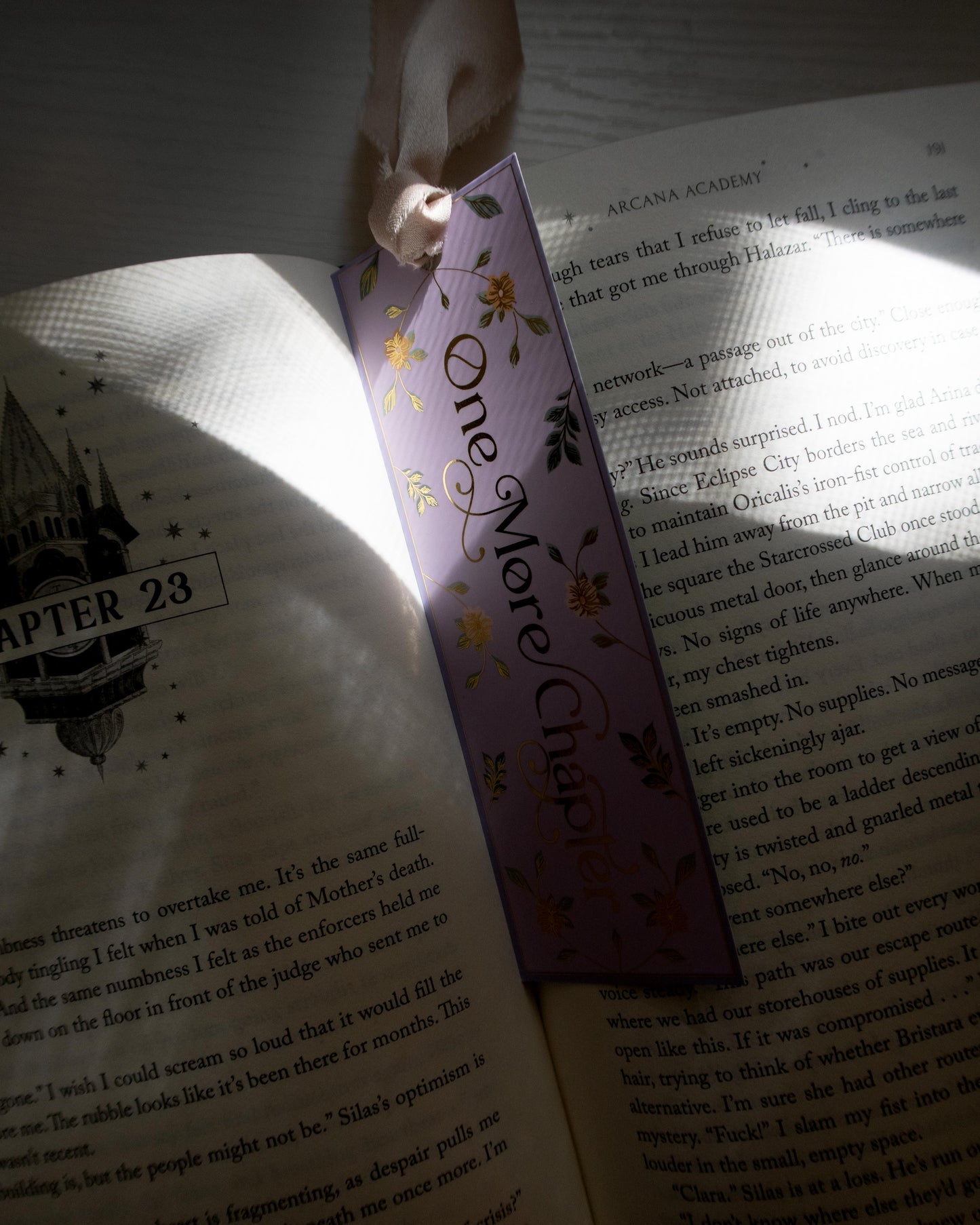 Gold Foil One More Chapter Bookmark