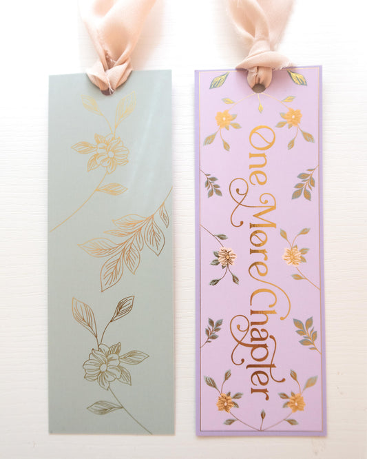 Gold Foil One More Chapter Bookmark