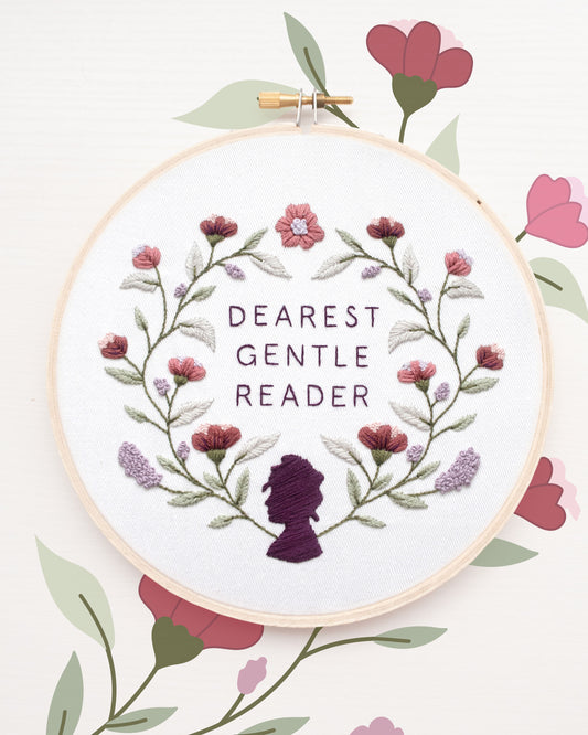 Dearest Gentle Reader Embroidery Pattern