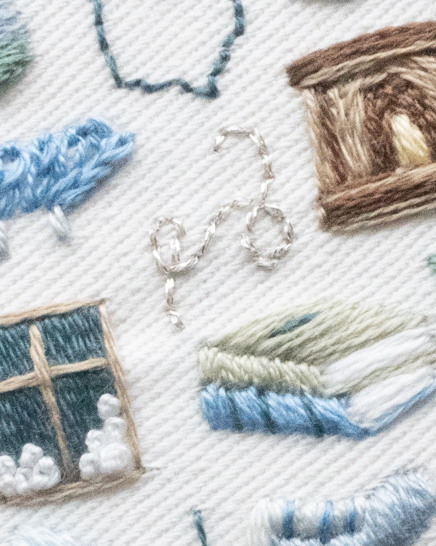 Embroidery Journal - Add On Icons, Abstract Shapes close up detail