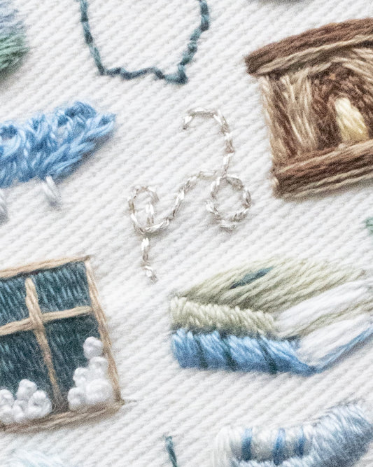 Embroidery Journal - Add On Icons, Abstract Shapes close up detail