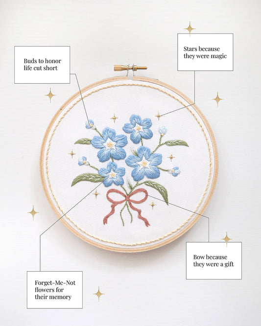 Forget Me Not Embroidery Pattern