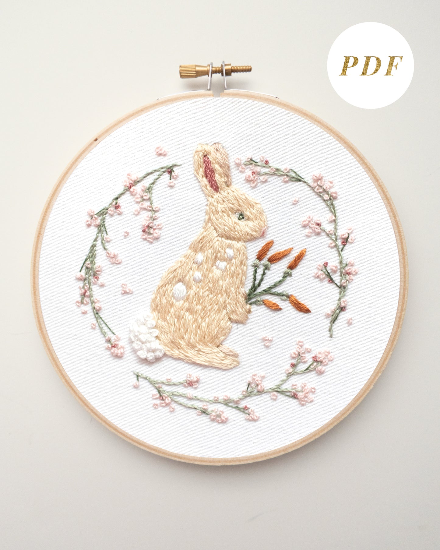 Spring Bunny Embroidery Pattern