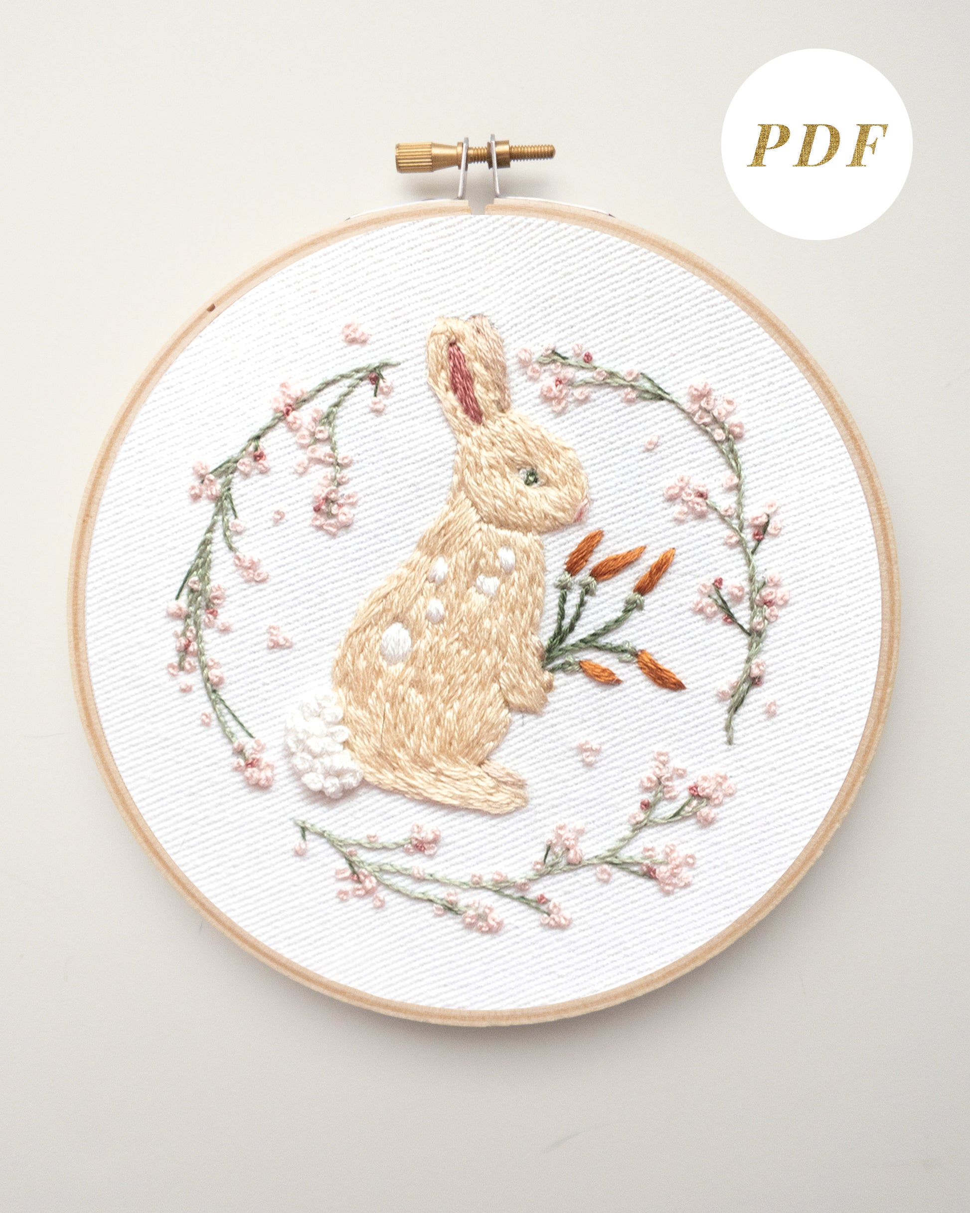Spring Bunny Embroidery Pattern