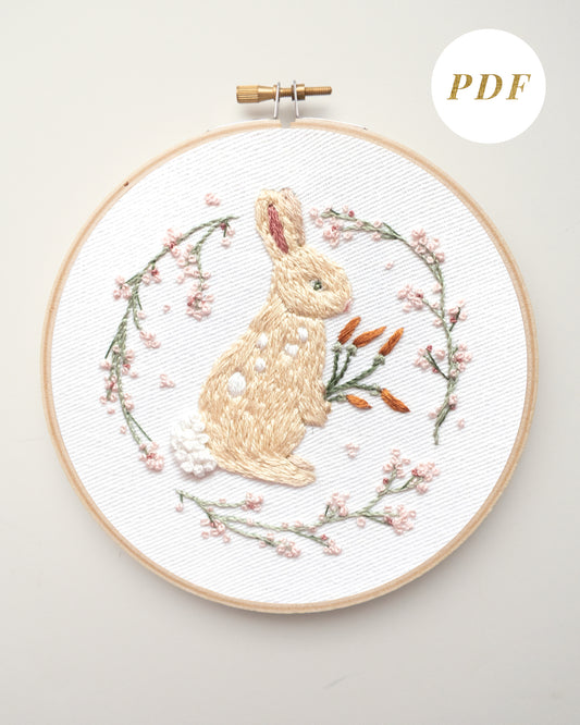 Spring Bunny Embroidery Pattern