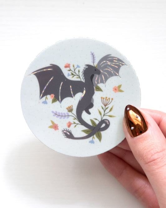 Abraxos-Inspired, Holographic Wyvern Sticker