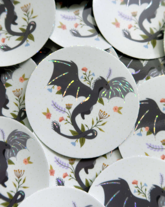 Abraxos-Inspired, Holographic Wyvern Sticker