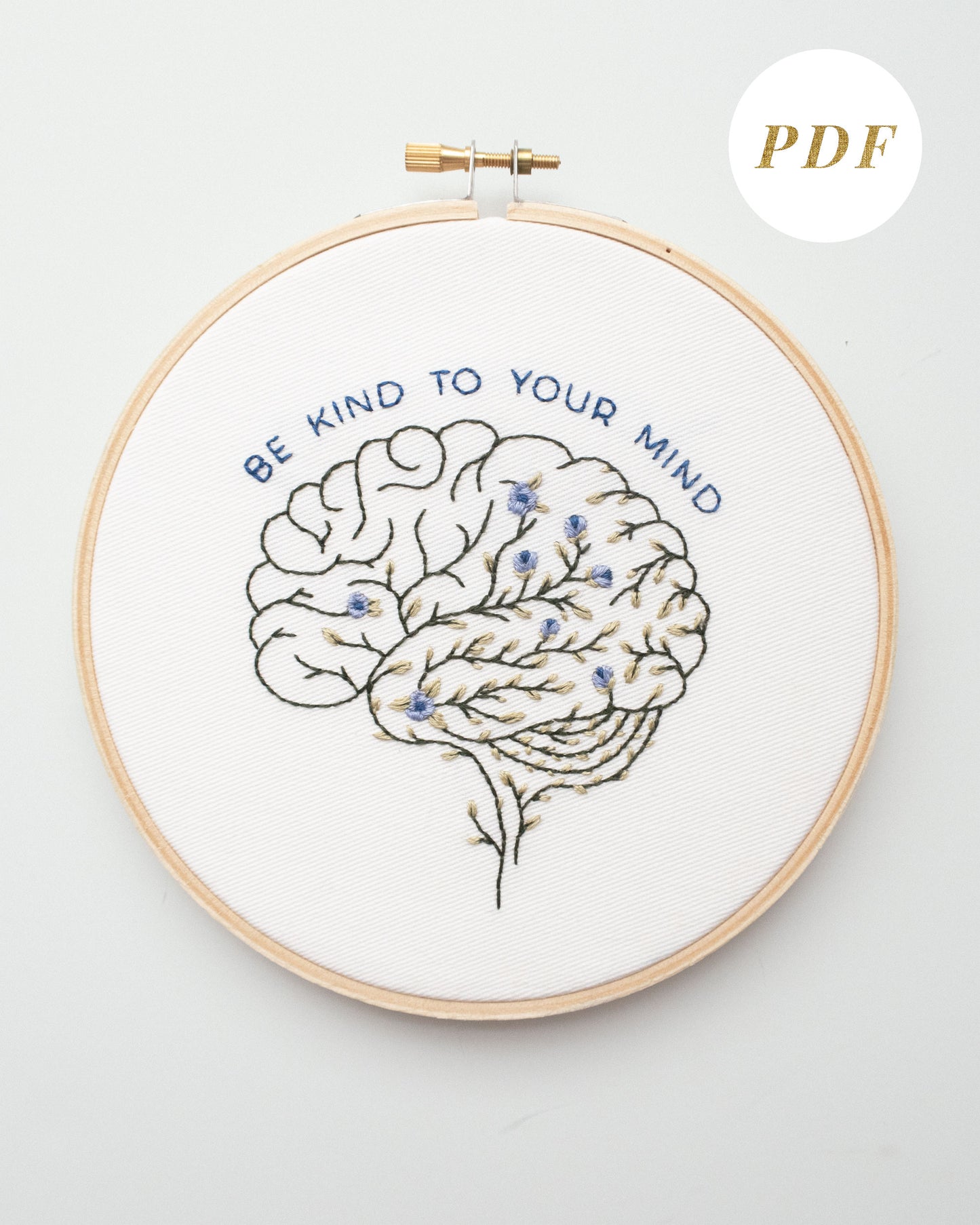Be Kind to Your Mind Embroidery Pattern