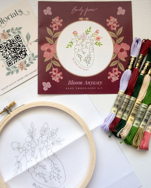 Bloom Anyway Floral Heart Embroidery Kit