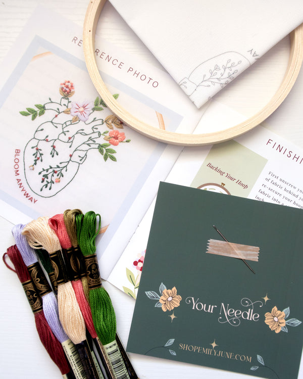 Bloom Anyway Floral Heart Embroidery Kit