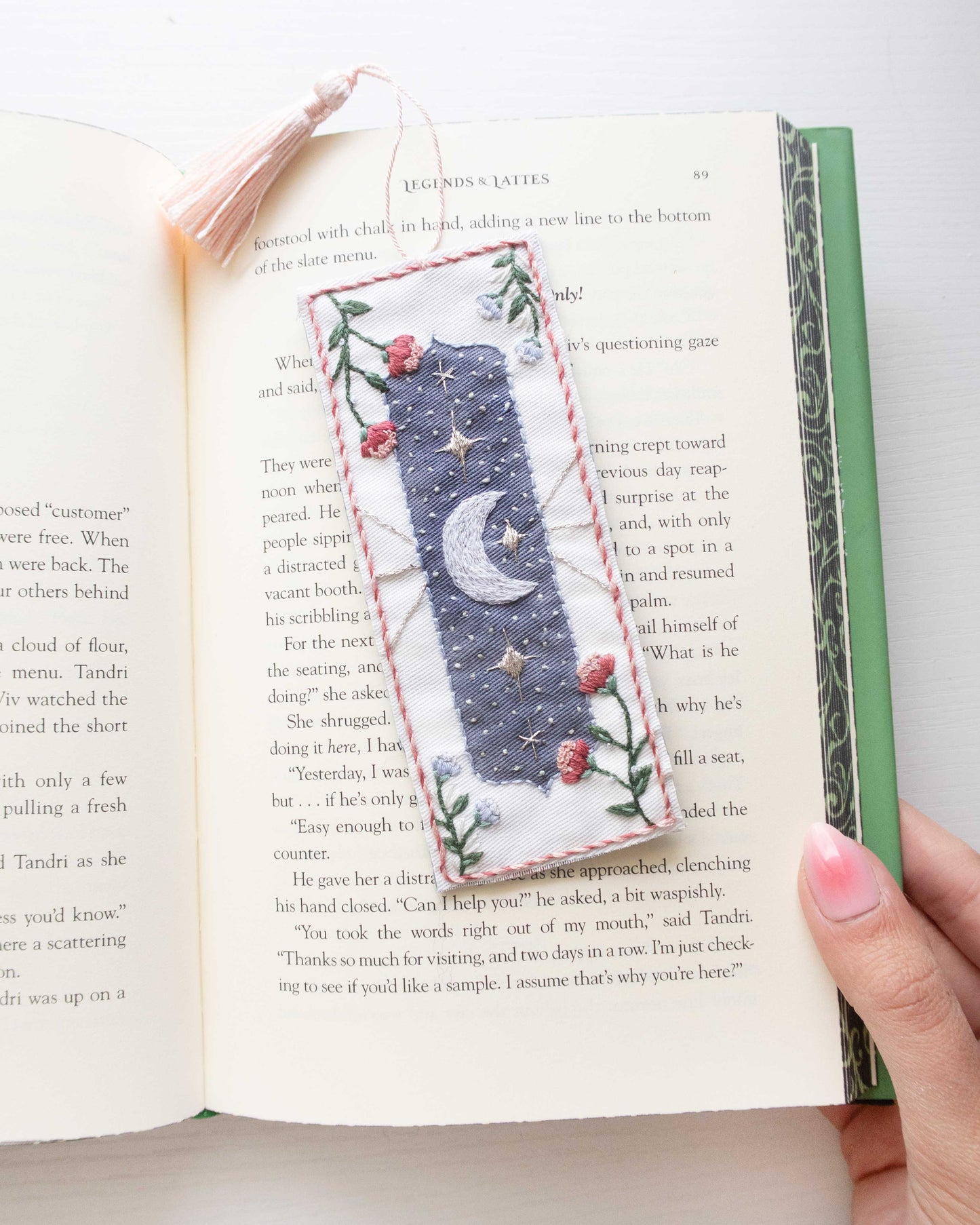 Floral Moon Bookmark Embroidery Kit