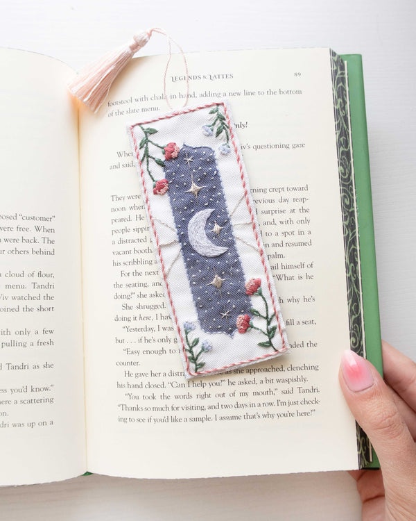 Floral Moon Bookmark Embroidery Kit
