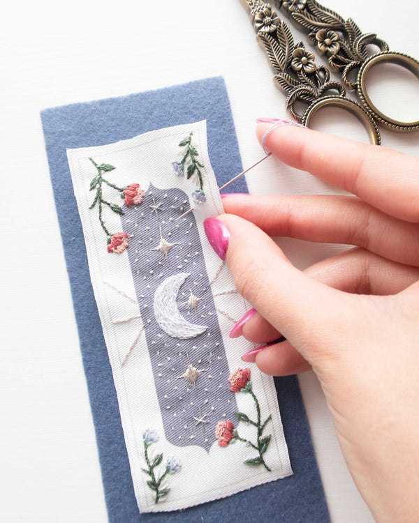 Floral Moon Bookmark Embroidery Kit
