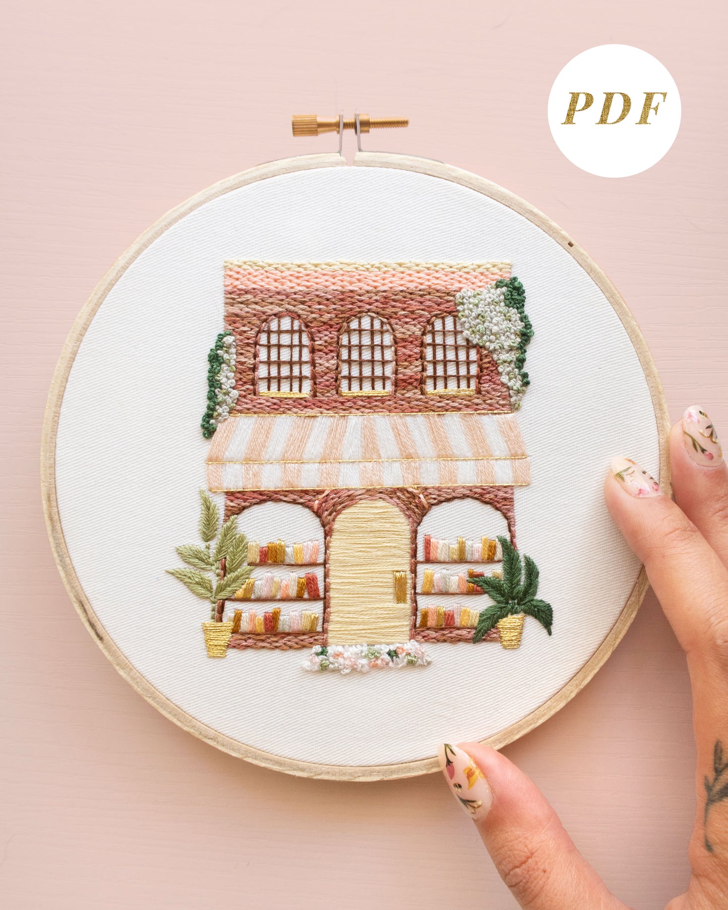 Bookshop Embroidery Pattern