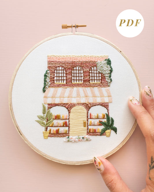 Bookshop Embroidery Pattern