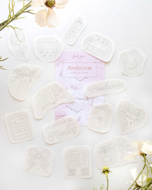 Bookworm Hand Embroidery Stick and Stitch Pack
