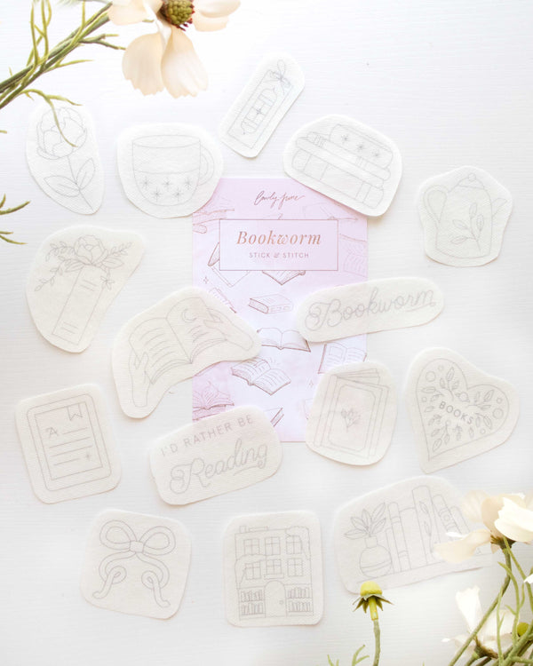 Bookworm Hand Embroidery Stick and Stitch Pack