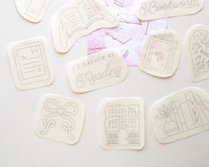 Bookworm Hand Embroidery Stick and Stitch Pack