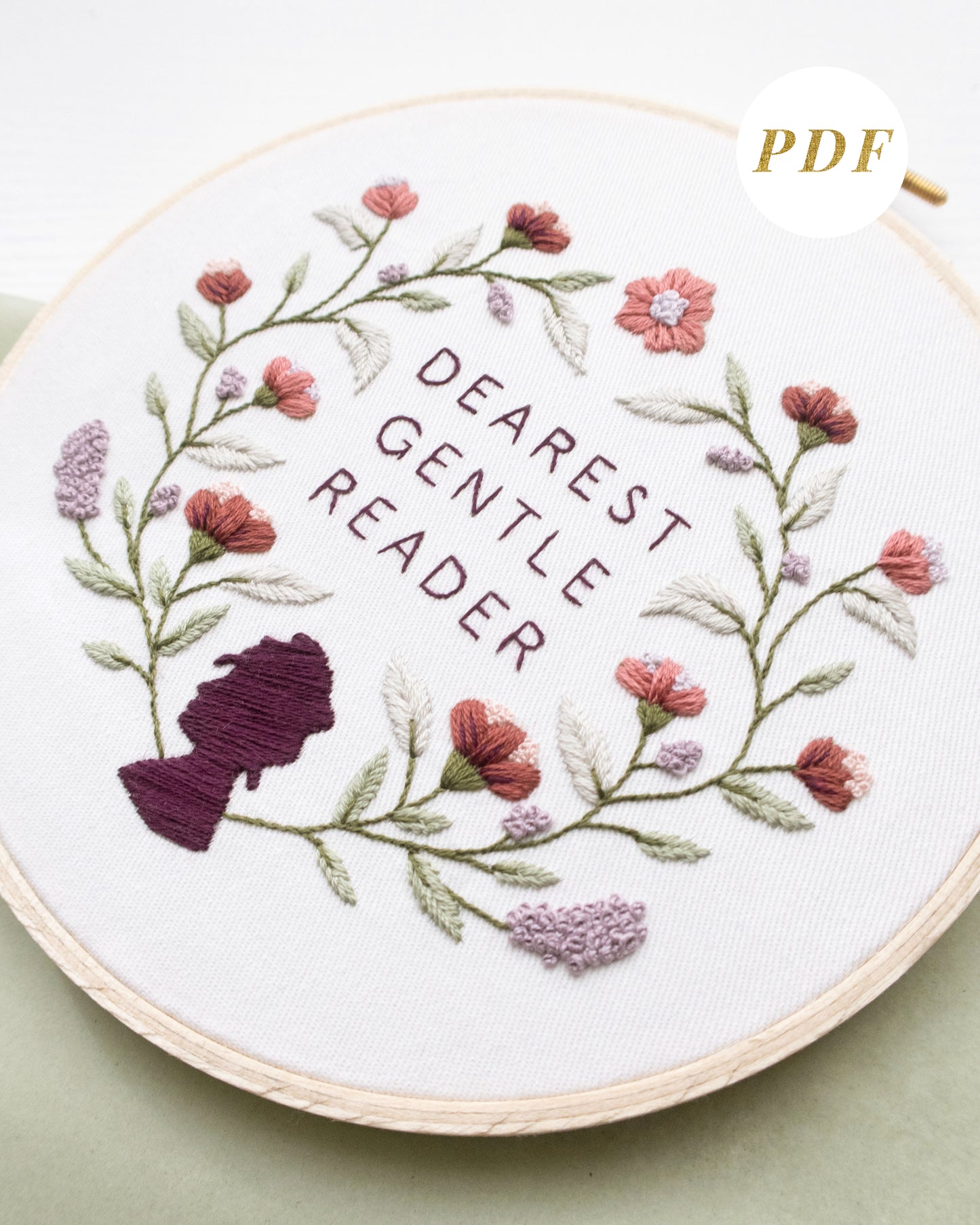 Dearest Gentle Reader Embroidery Pattern