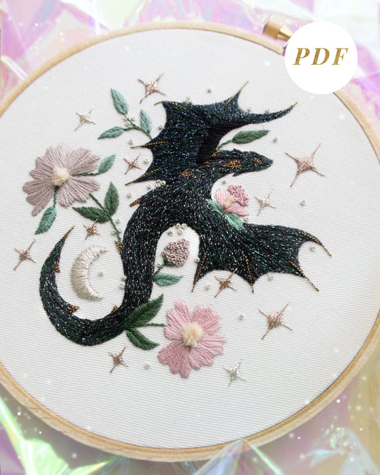 Magical Dragon Embroidery Pattern