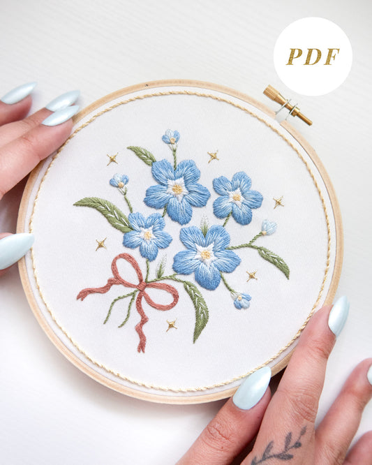 Forget Me Not Embroidery Pattern