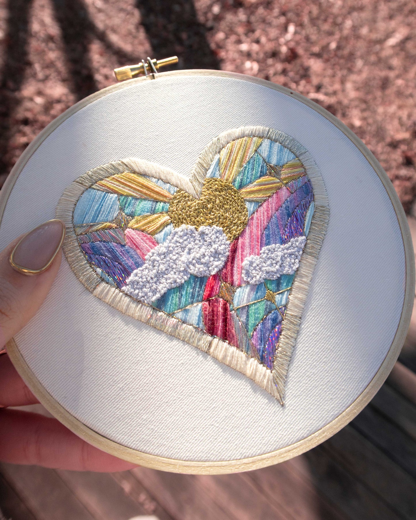 Lover Rainbow Stained Glass Embroidery Kit