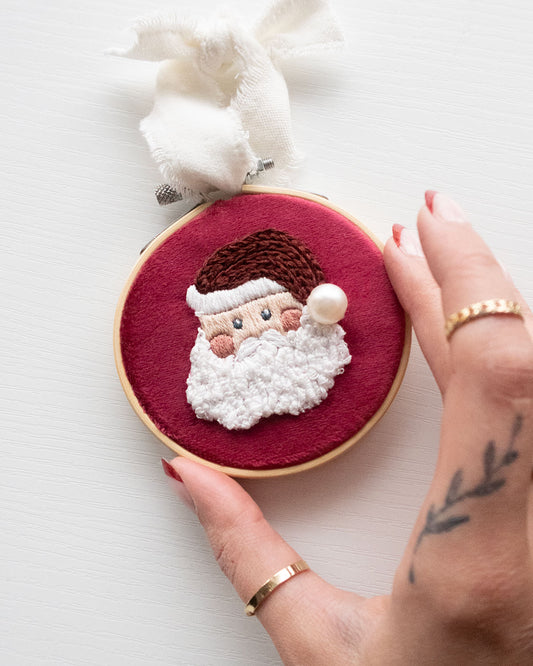 Merry Magic Santa Embroidered Ornament