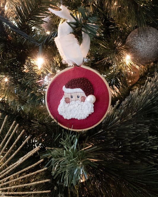 Merry Magic Santa Embroidered Ornament