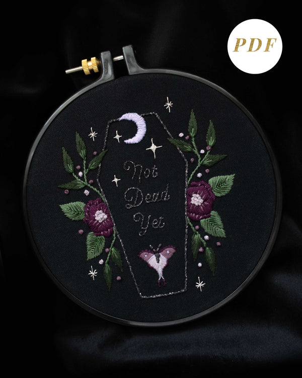 Not Dead Yet Gothic Embroidery Pattern