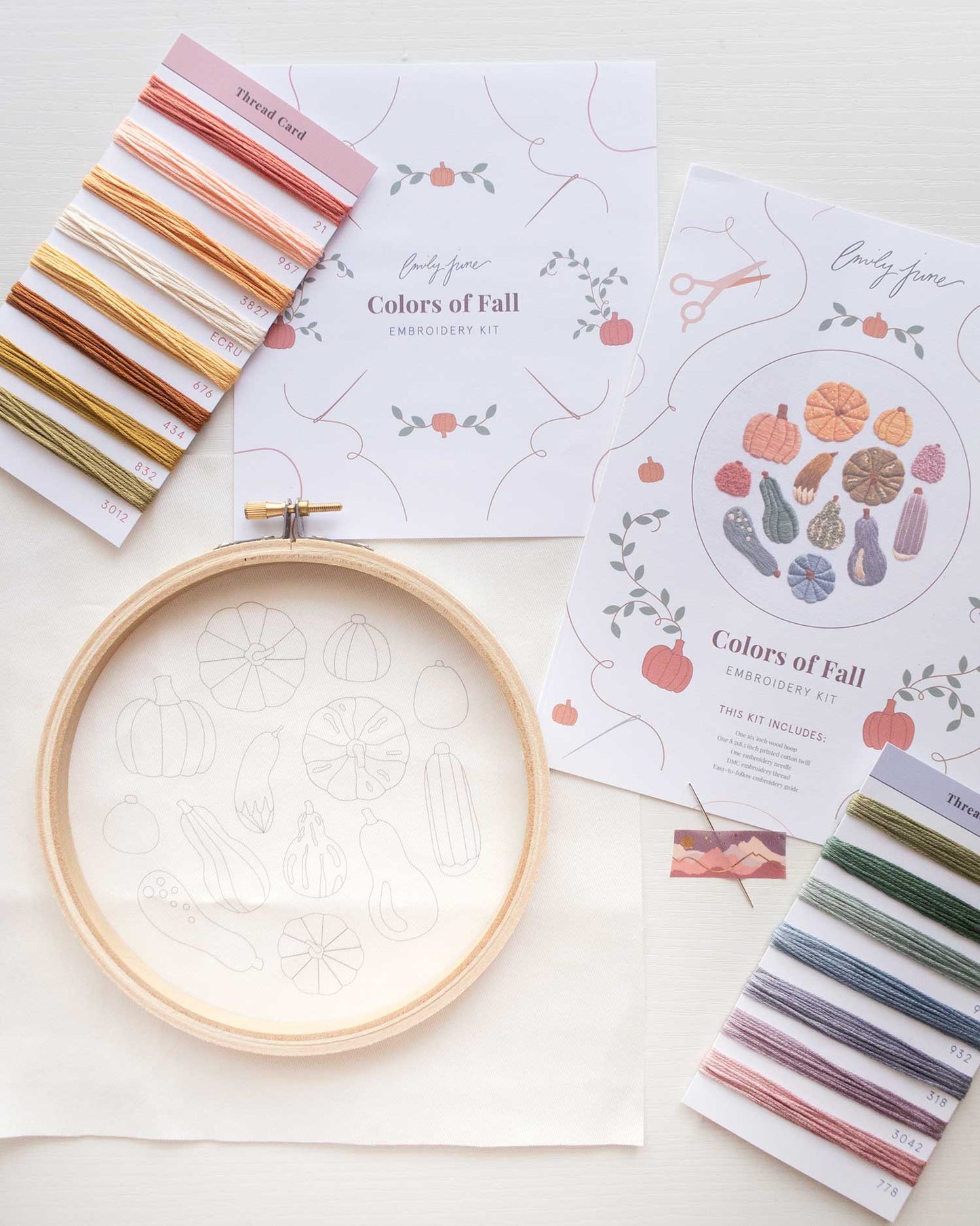 Rainbow Colors of Fall Hand Embroidery Kit