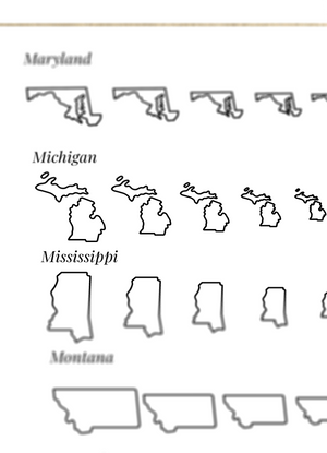 Embroidery Journal - Add On Icons, States of the USA showing different states