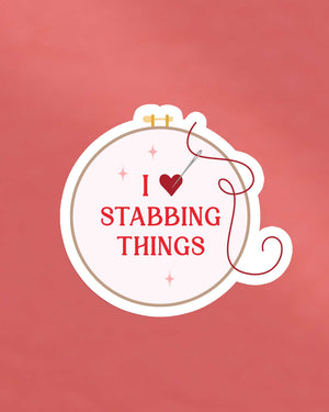 I Love Stabbing Things Sticker