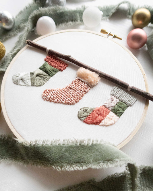 Holiday Stocking Embroidery Stitch Sampler