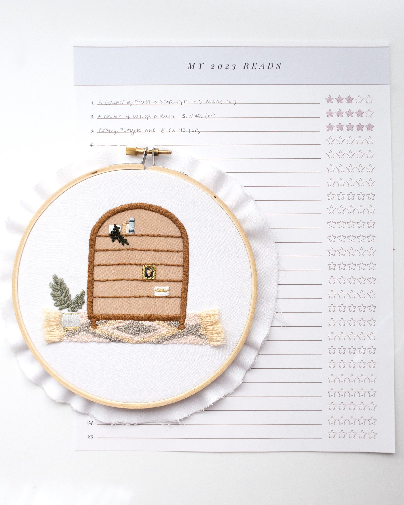 Free Book Tracker Free Bookshelf Embroidery Pattern Emily June