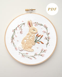 Spring Bunny Embroidery Pattern