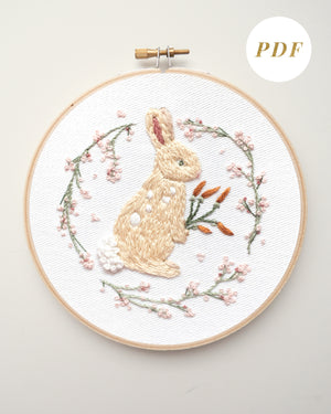 Spring Bunny Embroidery Pattern