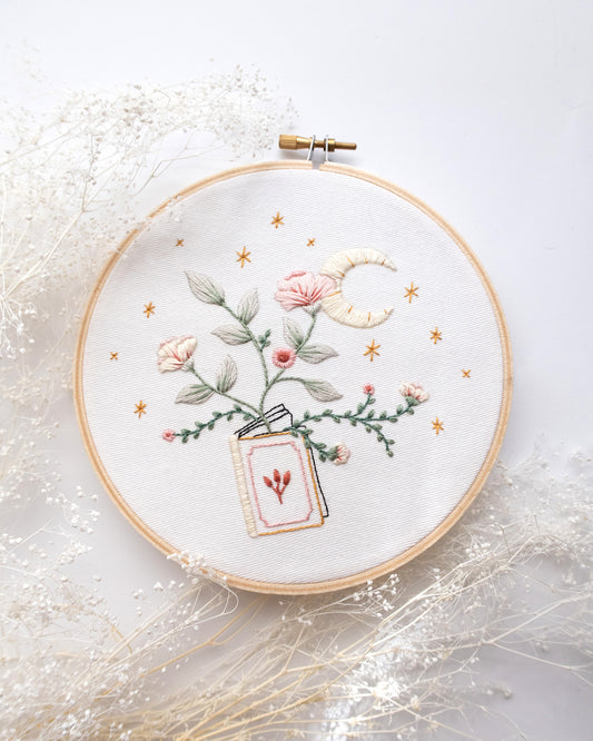 Midnight Floral Embroidery Kit --- Junebug and Darlin – Three