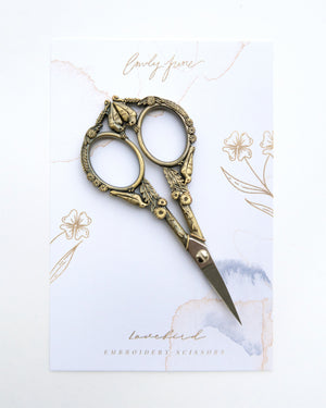 Vintage Floral Lovebird Embroidery Scissors