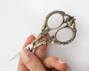 Vintage Floral Lovebird Embroidery Scissors