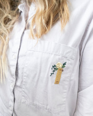 Floral book hand embroidery on shirt craft kit